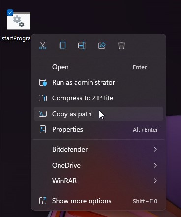 バッチファイルパスのコピー
